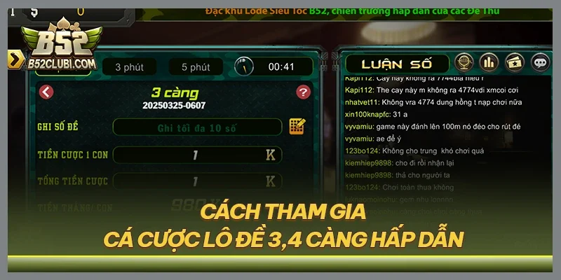 Cách tham gia cá cược lô đề 3,4 càng hấp dẫn