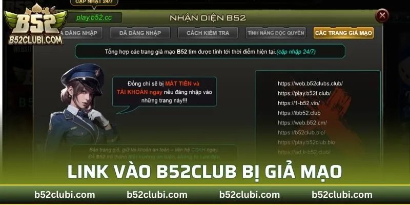 Link vào B52CLUB bị nhiều đối tượng giả mạo