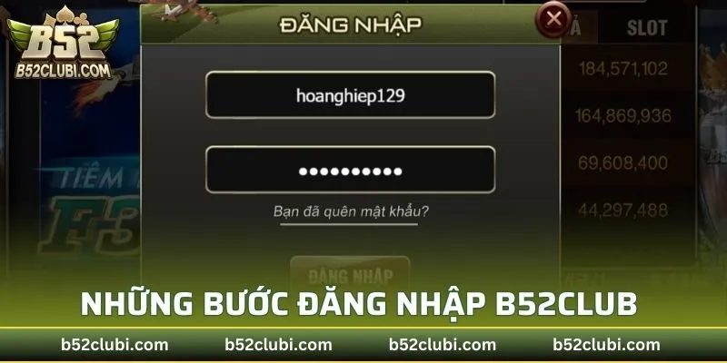 Những bước đăng nhập B52CLUB cho newbie
