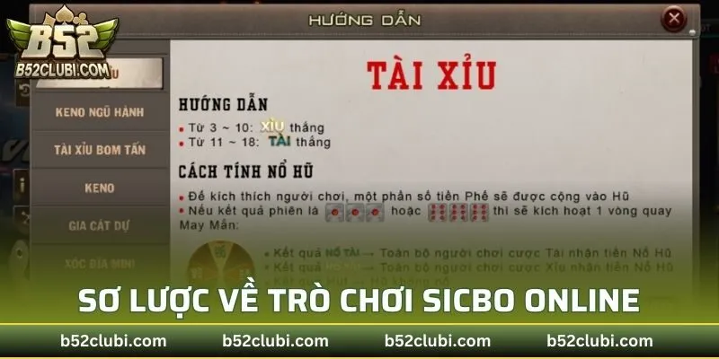 Sơ lược về trò chơi Sicbo Online