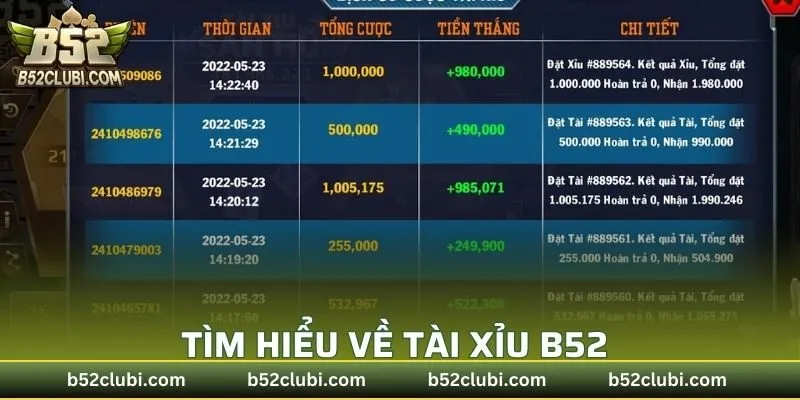 Tìm hiểu về tài xỉu B52